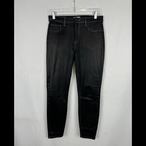 L'Agence Waxed Cropped Skinny Leg Jeans Size 28 W, 25.5 L